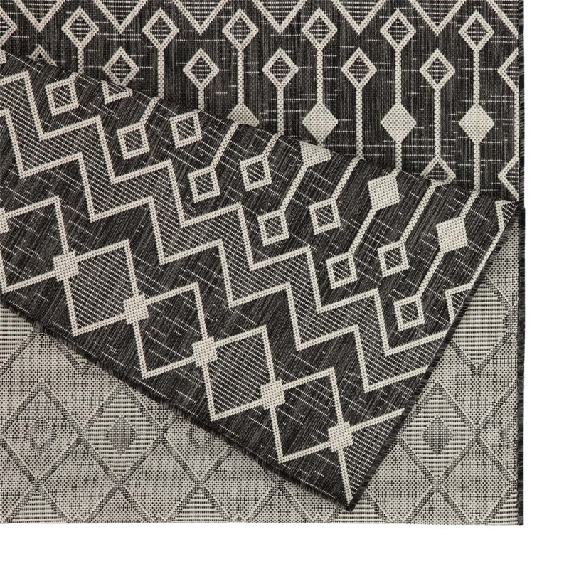 Sunshine Anthracite Indoor/Outdoor Area Rug, Rectangle 5'3" x 7'3"