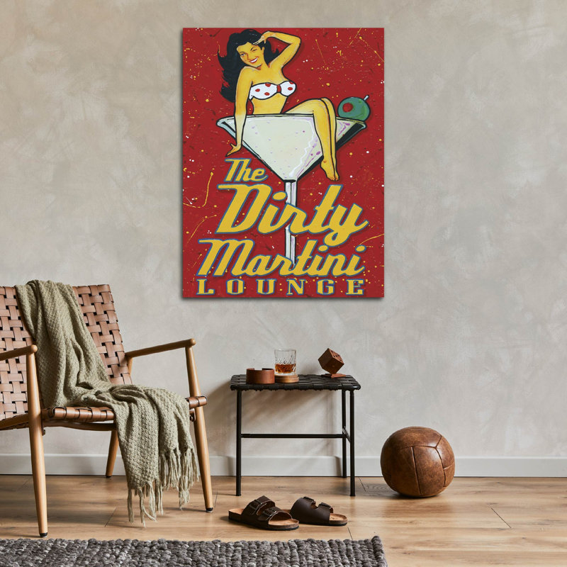 Toile tendue avec châssis «Dirty Martini Lounge 2» par Robert Holton, H 24 po x l 20 po