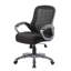 Chaise de bureau roulante à haut dossier, filet noir et vinyle, support lombaire