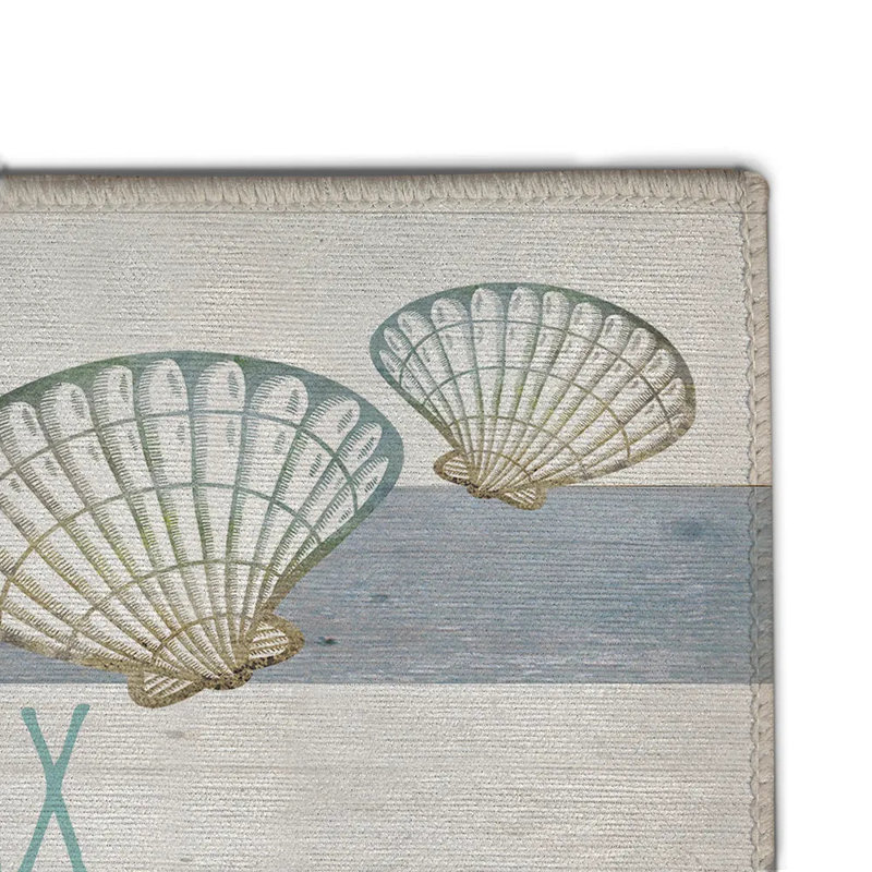 Tapis intérieur / extérieur Rectangle Ocean Vibes avec envers antidérapant, Rectangle 5 pi x 7 pi