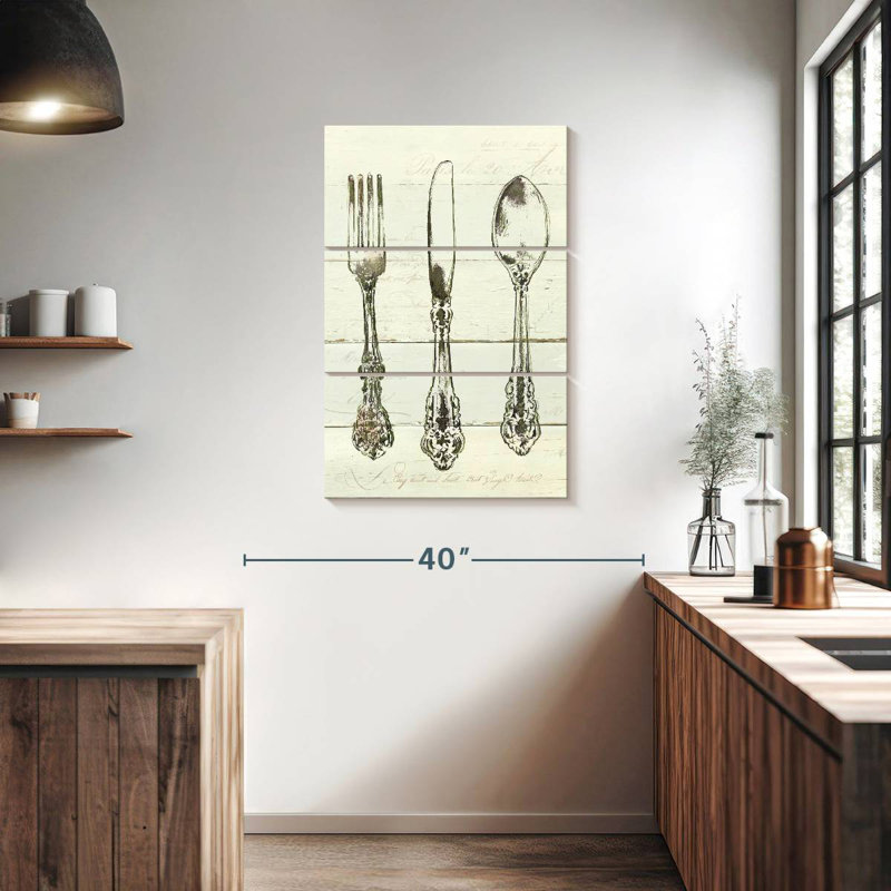 Ustensiles de cuisine ornés, H 38 po x l 24 po