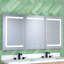 Armoire de salle de bain moderne encastrée en aluminium à miroir intégré