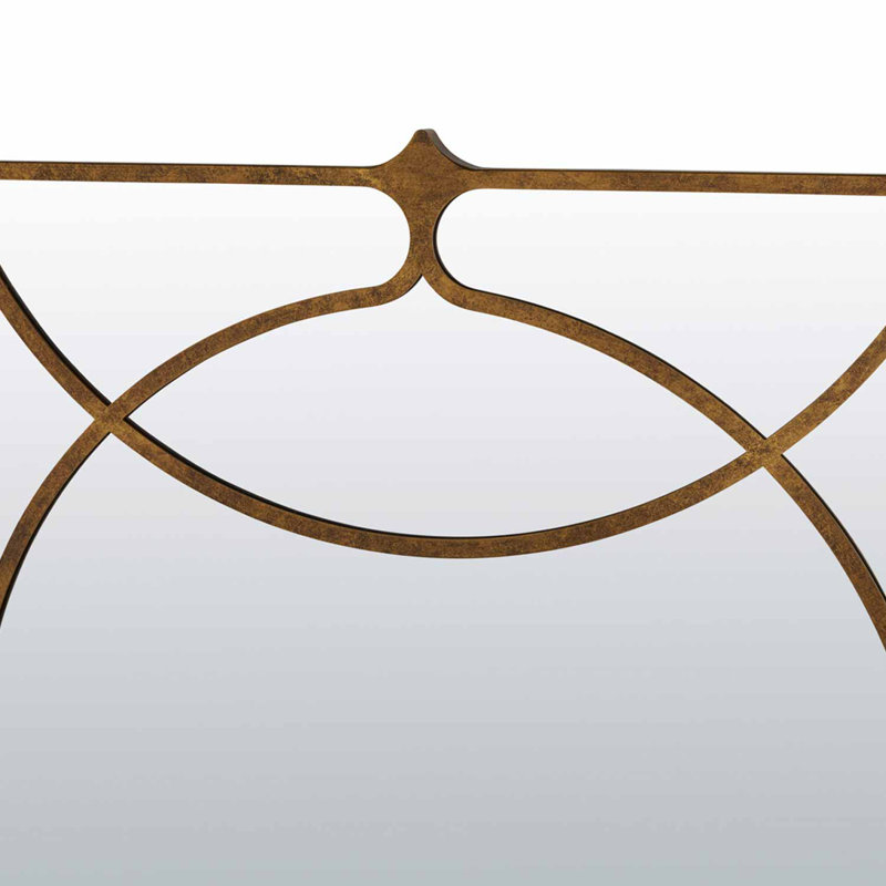 Swan Rectangle Metal Wall Mirror, Gilded Gold