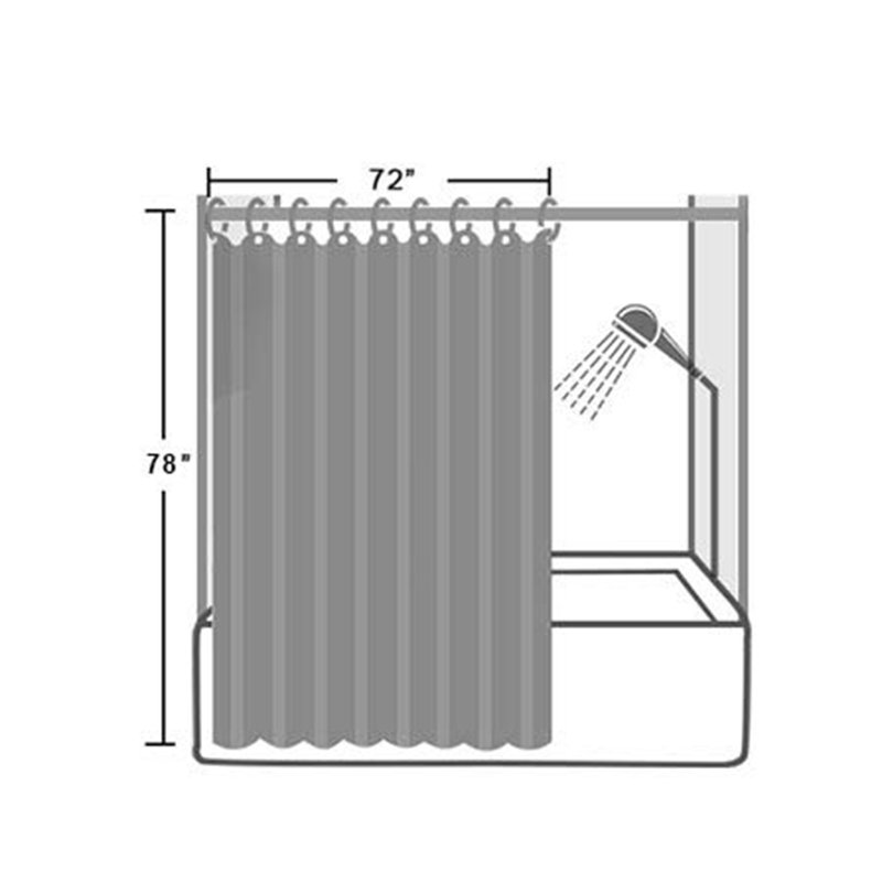 Shower Curtains with Crystal Stone, 180cm H x 200cm W
