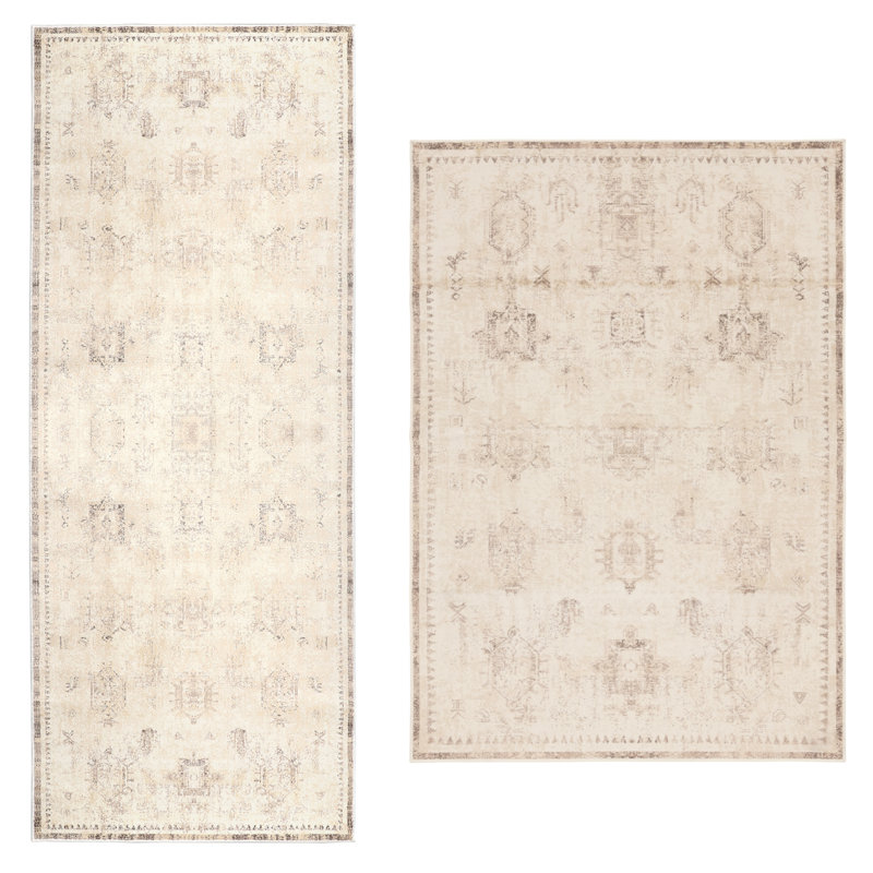 Ensemble de tapis 2 pièces à tapis et tapis antidérapant lavable à la machine et résistant à l'eau