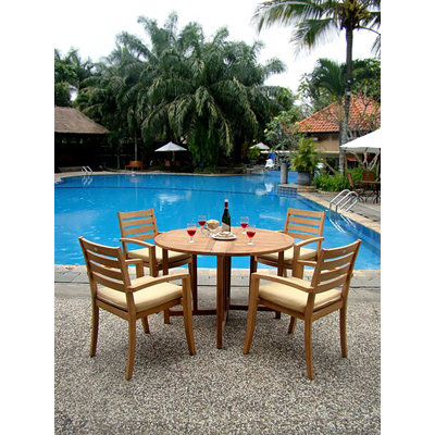 Leslie Outdoor 5 - Piece Teak Dining Set
