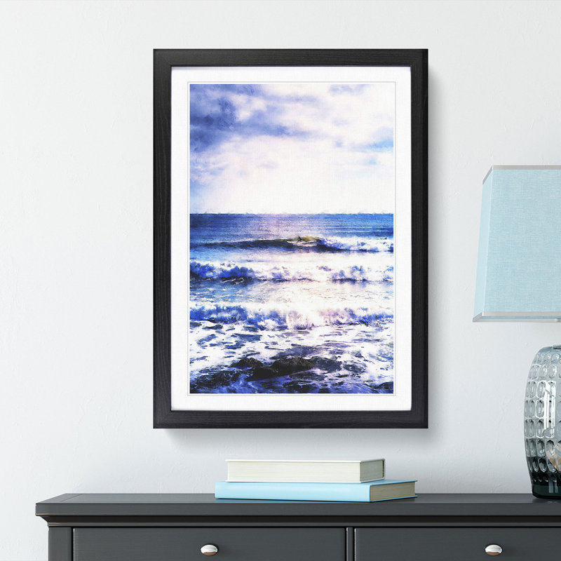 Surfing in Rhode Island - Framed Print, Black Framed, 33cm H x 24cm W x 2cm D