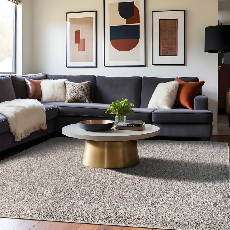 Tapis d'intérieur lavable, Gris, Rectangle 6' x 9'