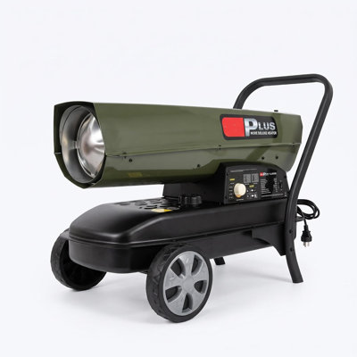 Kerosene & Diesel Forced Air Portable Heater, Digital Thermostat & Fuel Gauge, Multi-Fuel Heavy-Duty Industrial Heater for Garages, Workshops & Construction Sites
