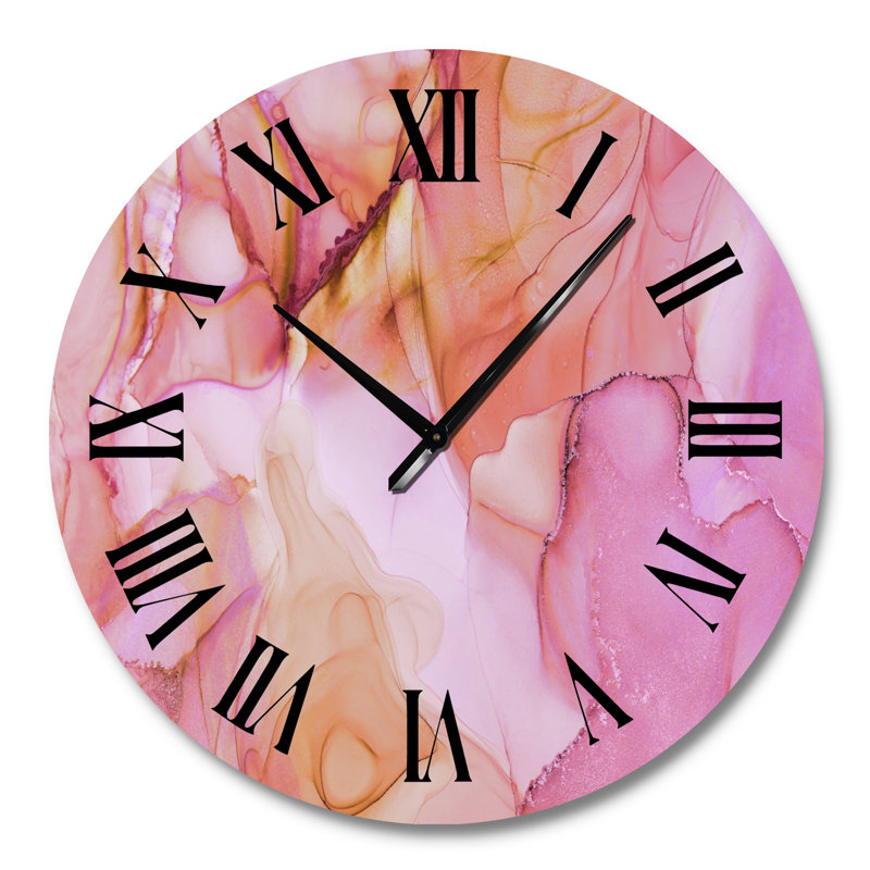 Horloge murale Tender, Grand, Rose/noir