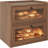 Double Layer Large Bread Box For Kitchen Counter, Wooden Corner Bread Storage Container With Acrylic Window, Retro Brown