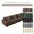 4 - Piece Upholstered Light Brown Faux Rabbit Fur Flannel Modular Sectional Sofa with Armrests & Throw Pillows-2067417773