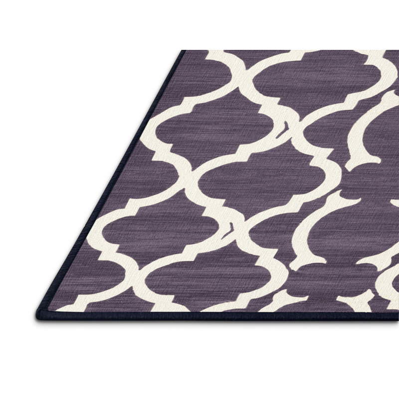 Tapis mauve lavable à la machine, Rectangulaire 2 pi x 3 pi