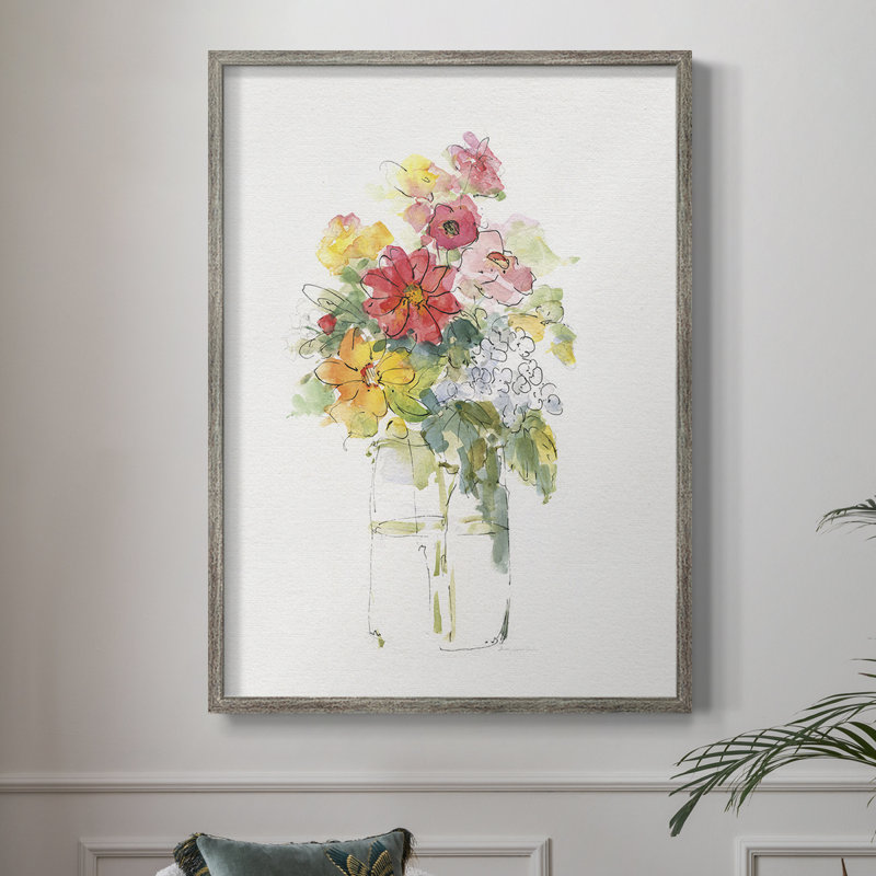 «Summer Picks In Jar II», reproduction encadrée - bois massif 46534, H 11 po x l 9 po