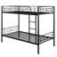 Lit superposé simple en métal (noir) - peu encombrant, capacité de charge inférieure du lit de 350 lb, fabrication noire, poids du produit 69,92 lb-2079743024