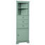 Armoire haute triangulaire avec 3 tiroirs et tablettes réglables pour la salle de bain, la cuisine ou le salon, panneau de fibres à densité moyenne avec finition peinte (ancien sku: WF306469AAG)-108157420