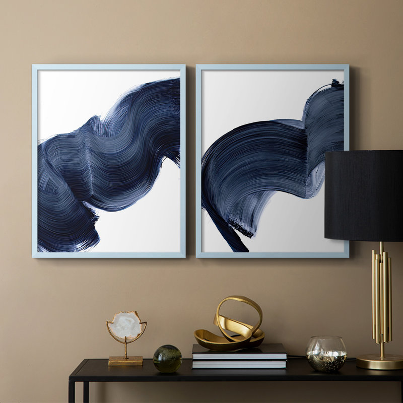 «Passing Waves III», reproduction encadrée de qualité supérieure - prête à être accrochée - aucun clou requis - aucun clou requis