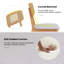 Chaise en bois de rotin avec dossier rembourré et siège en bois d'hévéa-106296246