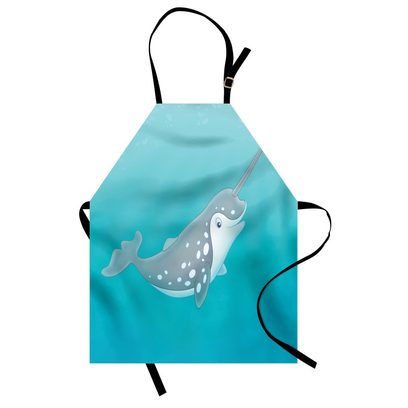 Tablier East Urban Home Narwhal, cuisine de jardinage, taille adulte, écume de mer gris blanc