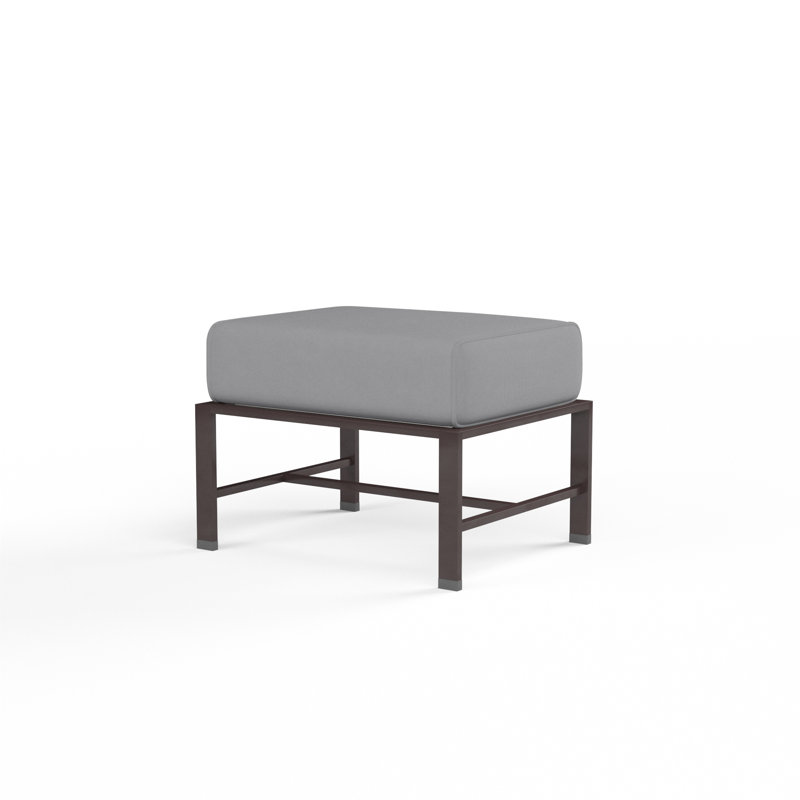 La Jolla Outdoor Footstool, Canvas Granite Sunbrella®