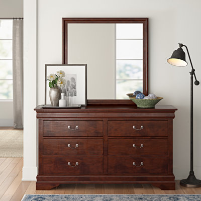 Commode double 6 tiroirs avec miroir Brandenn
