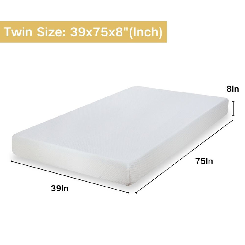 8 Inch Gel Memory Foam Mattress, Medium Firm Mattress in a Box, Pressure Relief & Cool Sleep, Supportive Foam Bed Mattress