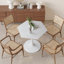 31.50" Modern Hexagonal Coffee Table With White Printed Marble Top And Metal Base For Dining Room(Only Including Coffee Table,Without Chairs)