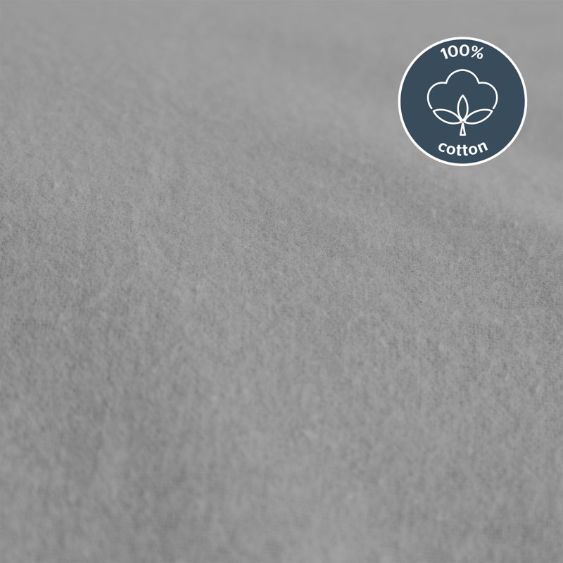 Silentnight Brushed Cotton Fitted Sheet, Silver, Double (4'6)