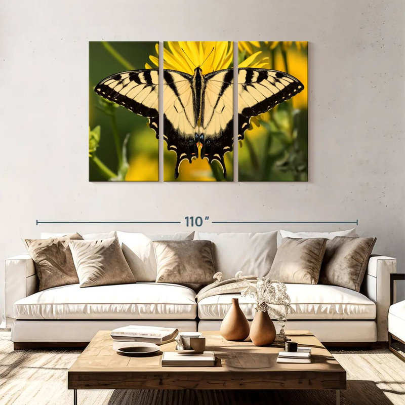 Brampt Perched Swallowtail Butterfly, 48" H x 74" W
