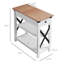 Table d'appoint avec station de charge, table de bout avec 2 ports USB et 1 prise HOMcom, tablettes de rangement pour le salon, blanc