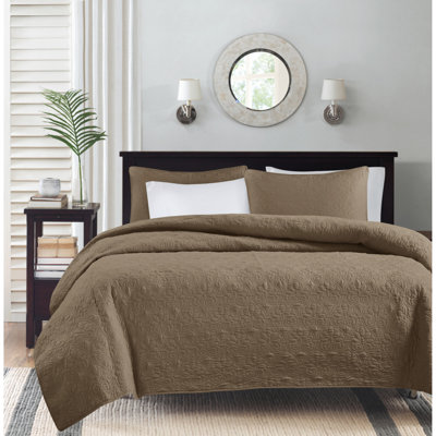 Ensemble de courtepointe réversible Elegant Mocha King / cal King