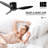 52 in. 3 - Blade Indoor Ceiling Fan with Light and Remote, Dimmable, Reversible DC Motor, Black-280805176-280805182