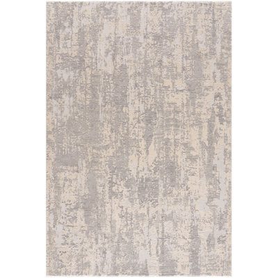 Rug Branch Tranquil 7' x 10' (6'6" x 9'6") Grey/Beige Abstract Indoor Area Rug, Contemporary, Medium Pile, Stain-Resistant Carpet - Living Room, Bedroom, Dining Room, and Kitchen
