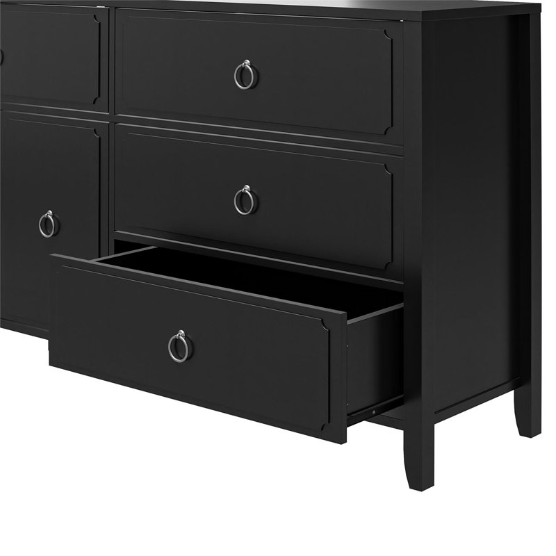 Commode 4 tiroirs avec armoire de rangement Her Majesty, noir, Noir
