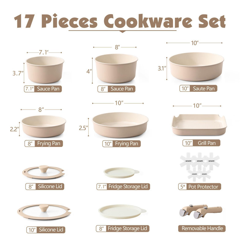17 - Piece Aluminum Cookware Set