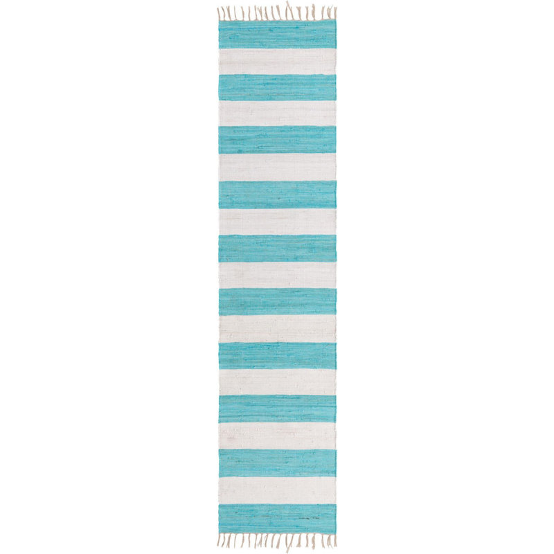 Abitha Cotton Striped Indoor Rug, Runner 2'7" x 12'