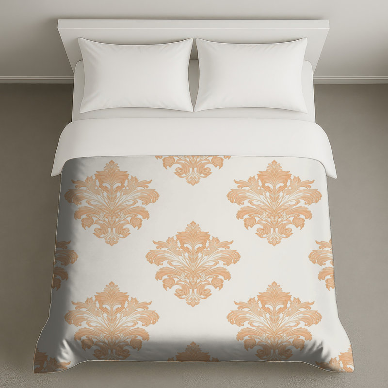 Housses de couette ornées de fleurs damassées, Très grand lit