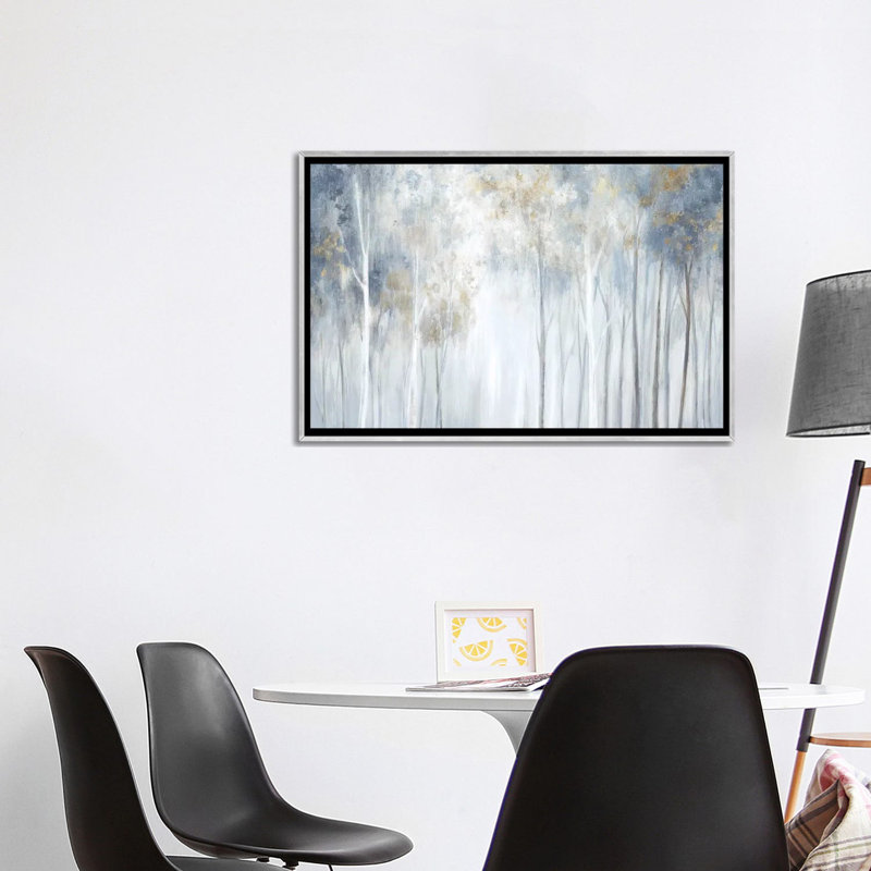 «Forest Magic» par Eva Watts - reproduction d'art, Pas de tapis, H 26 po x l 40 po x 1,5 po, Toile avec cadre argenté