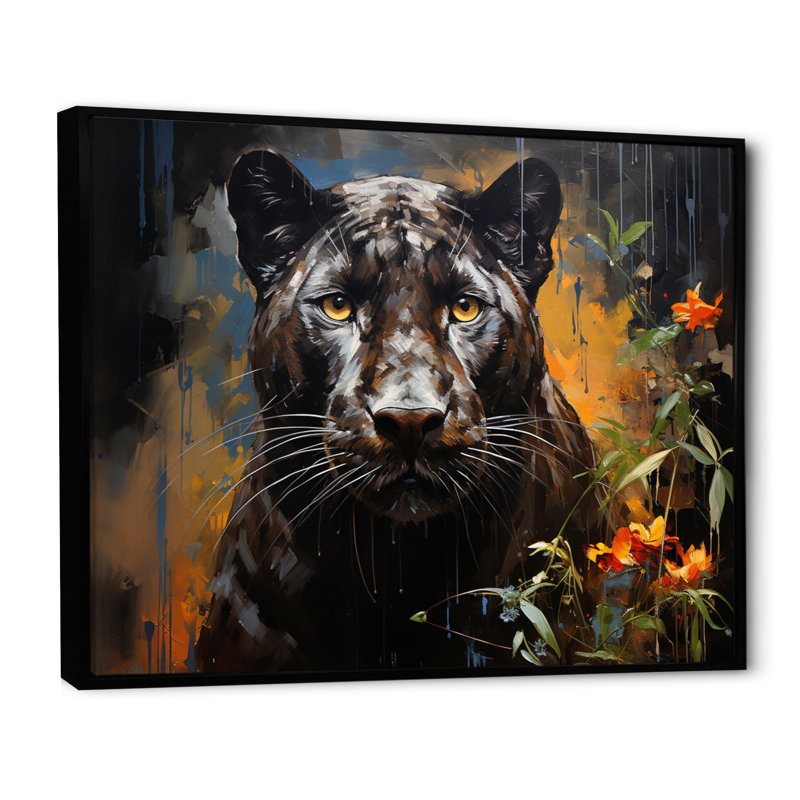Black Panther Urban Wild Urban I - Animals Wall Art Prints, H 16 po x l 32 po x P 1 po, Cadre flottant noir