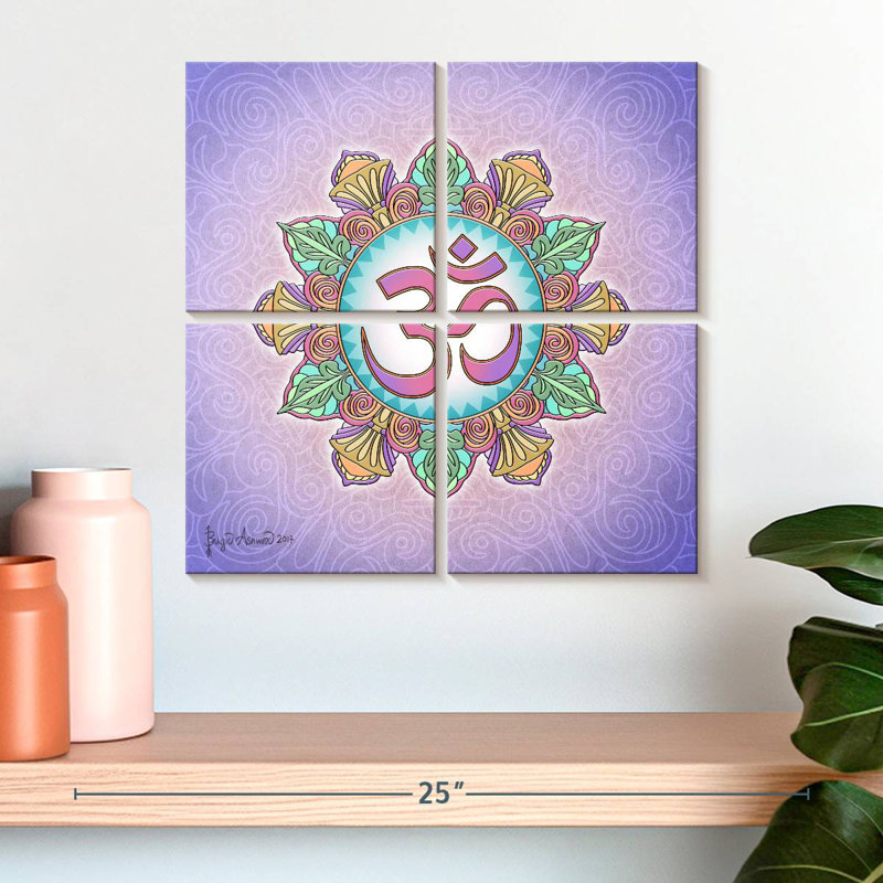 Adella Pastel Om Mandala, 18" H x 18" W