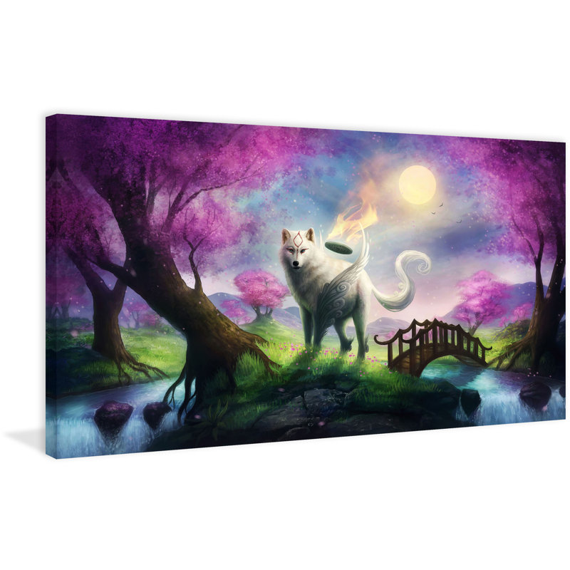 Okami 1 Piece Wrapped Canvas Wall Art, 76cm H x 152cm W