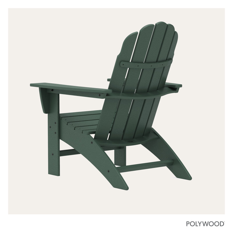 POLYWOOD Vineyard Curveback Resin Adirondack Chair, Green