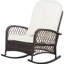 Chaise berçante blanc crème, capacité de poids élevée, coussin de siège à bascule pour patio avec coussin