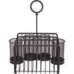 Gourmet Basics by Mikasa Rope Metal Tabletop Flatware and Napkin Picnic Caddy