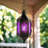Hanging Moroccan Decorative Candle Lantern with Chain for Outdoor Patio or Porch (Set of 2)-267964479-267964475