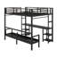 Lit superposé en métal / lit mezzanine avec bureau et tablettes, utilisations multiples se pliant dans un canapé avec DEL et USB