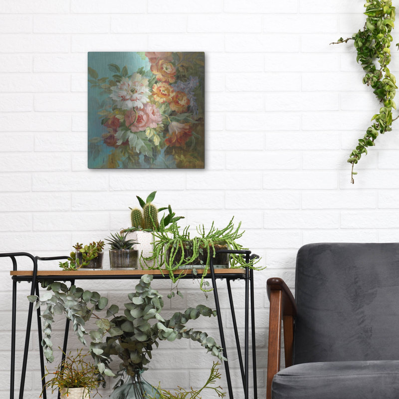 Art mural en métal luxueux «Seaside Garden 1» par Danhui Nai, H 12 po x l 12 po