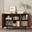 Buffet décoratif avec console ajustable et détails en rotin pour rangement polyvalent