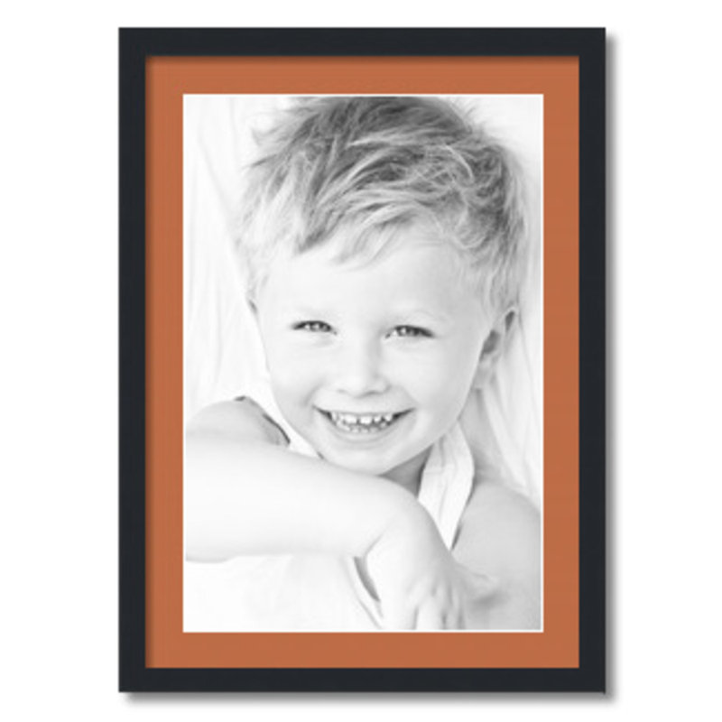 Matte Picture Frame with Mat, Red Orange