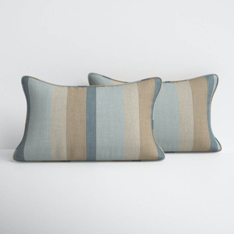 Striped Outdoor Reversible Throw Pillow, 13"H x 20"W